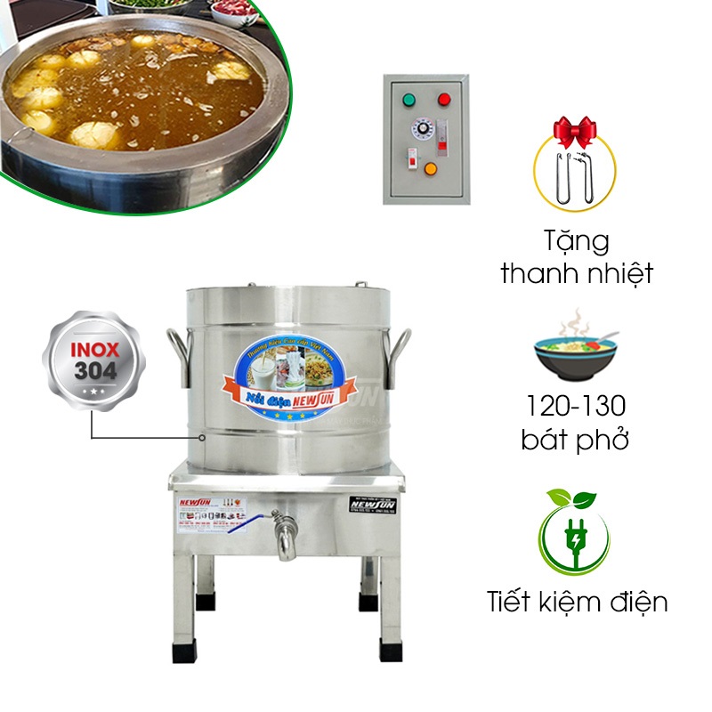 Nồi nấu phở tủ điện rời 120L