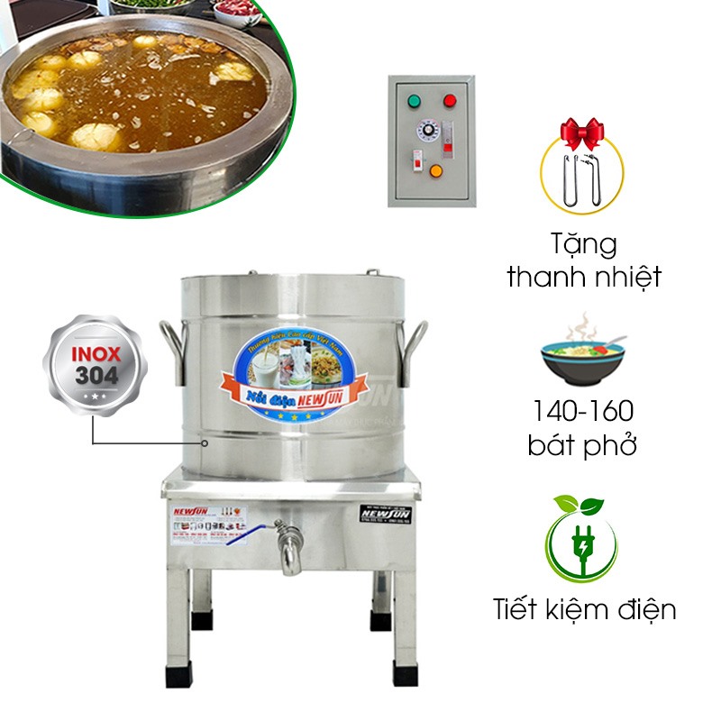 Nồi nấu phở tủ điện rời 120L